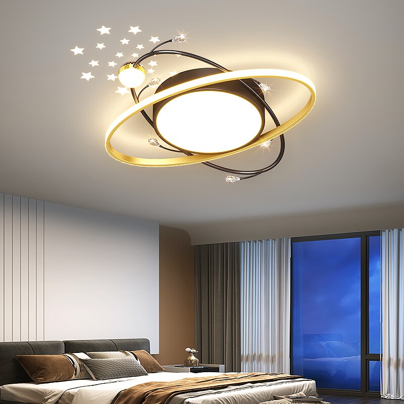 Black/White Modern Chandelier For Living Bedroom Decoration 110 - 220V Starry Sky Led Plafonnier