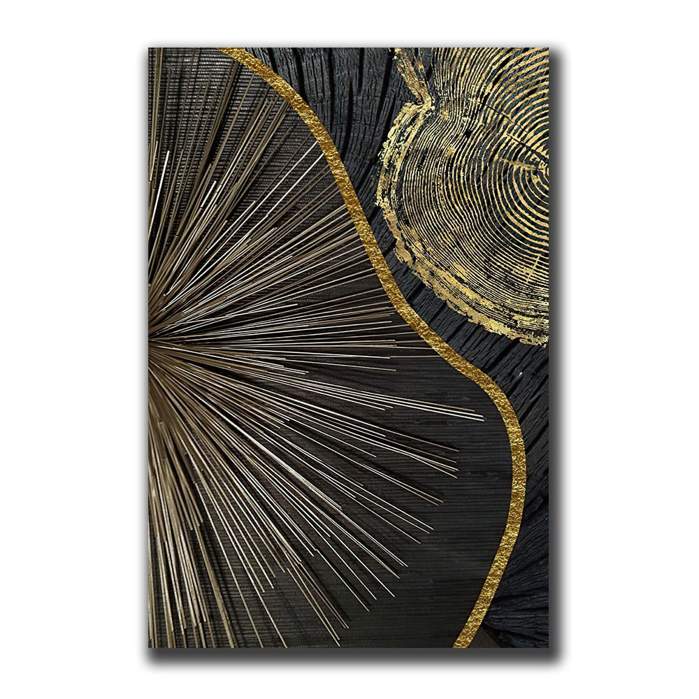 Golden Black Wood Texture Canvas Art - Modern Nordic Decor For Living Room 40Cmx50Cm(No Frame) / 11