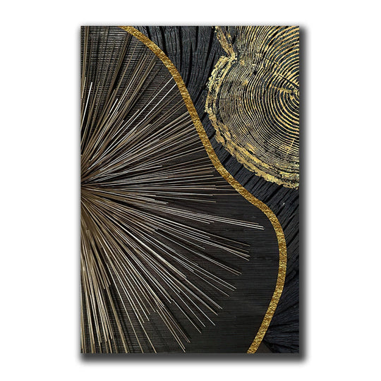 Golden Black Wood Texture Canvas Art - Modern Nordic Decor For Living Room 40Cmx50Cm(No Frame) / 11