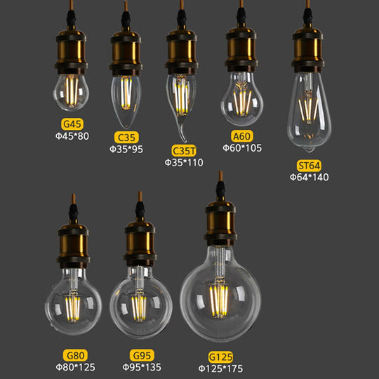 Vintage Pendant Lamp Base E27 B22 E14 Ac220V Loft Industrial Retro Hanging Edison C35 G45 A60 St64
