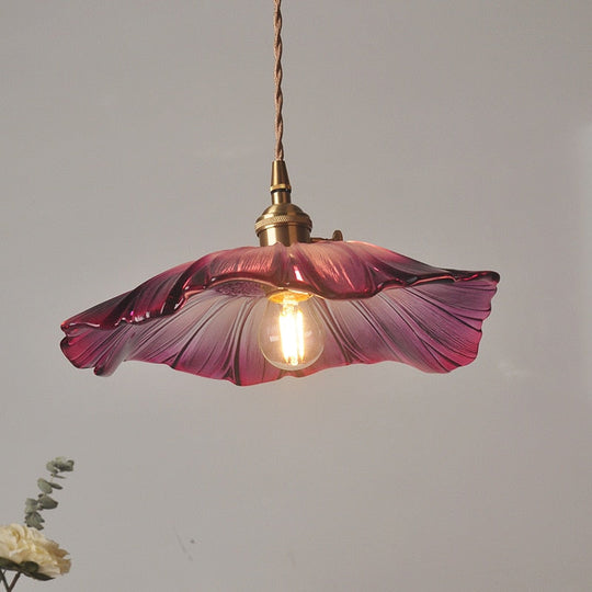 Modern Floral Design Glass Pendant Light For Living Room Bedroom Bedside Fixture Lighting