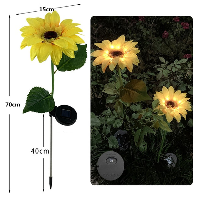 Led Solar Lavender Rose Flower Light Garden Lights Decoration Lawn Lamp Waterproof Landscape Home