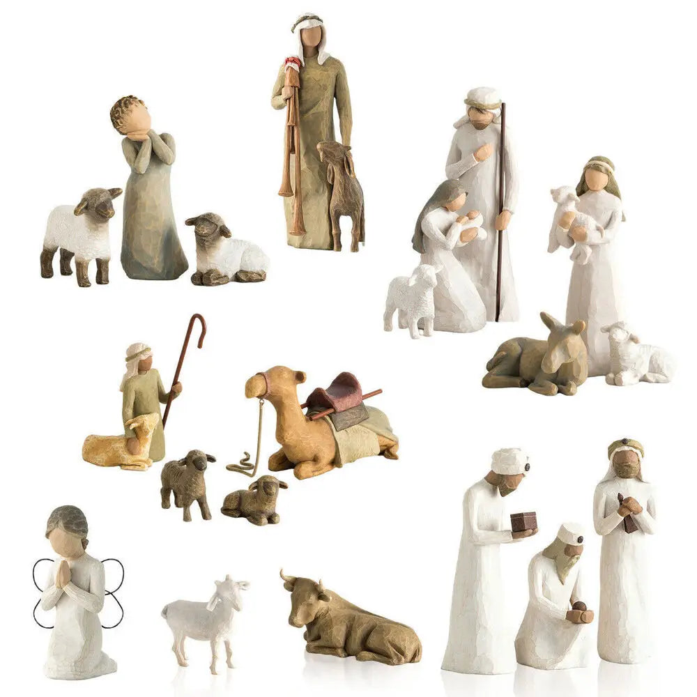 Holy Family Willow Tree Figurine Easter Religious Jesus Nativity Set Hand - Painted Statue