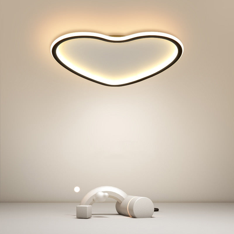 Princess Heart Led Modern Ceiling Lamps Dimmable Children Room Living Bedroom Lighting Wedding