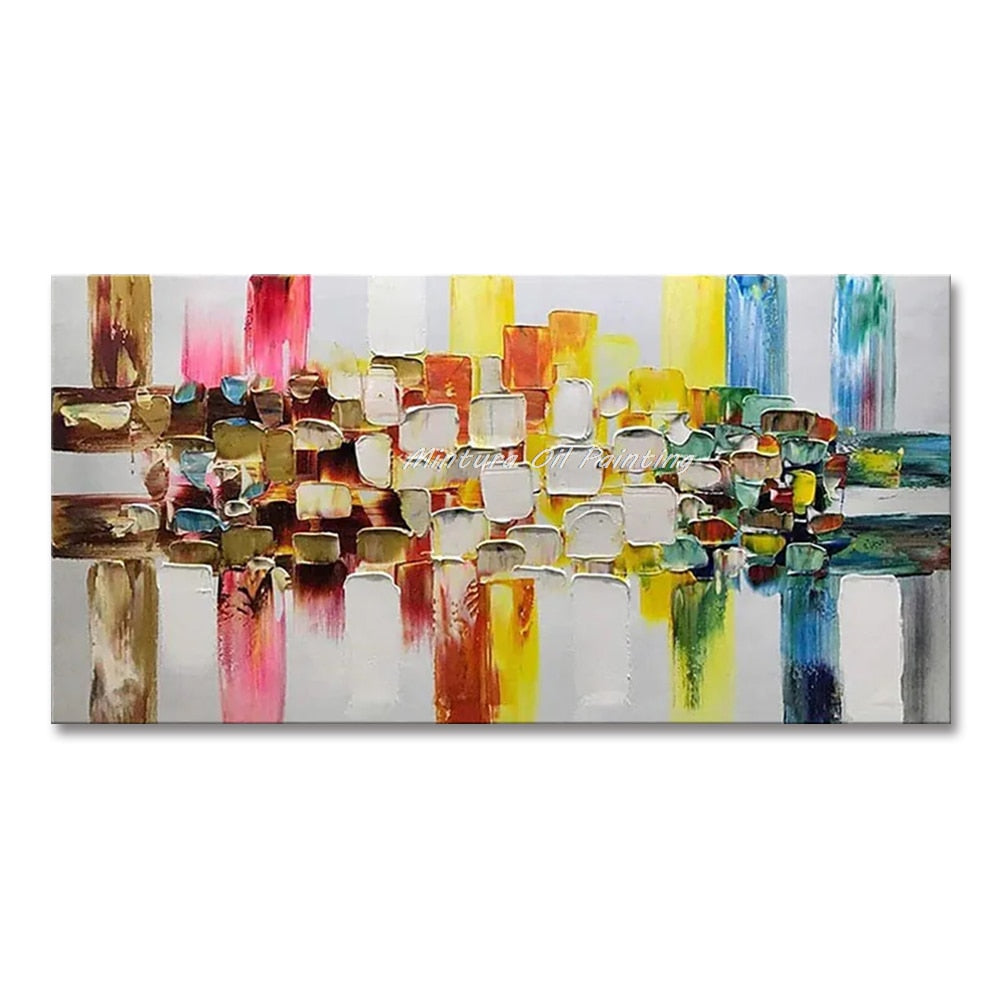 Handcrafted Large Abstract Oil Painting - Modern Home Decor Canvas Art 50X100Cm Unframed / Mt162531