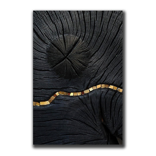 Golden Black Wood Texture Canvas Art - Modern Nordic Decor For Living Room 40Cmx50Cm(No Frame) / 12