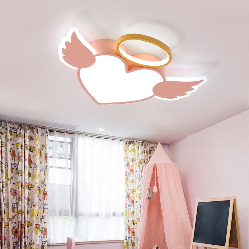 Modern Ceiling Lamp Child Children’s Room Led Light Heart Shape Fixture Creative Bedroom For