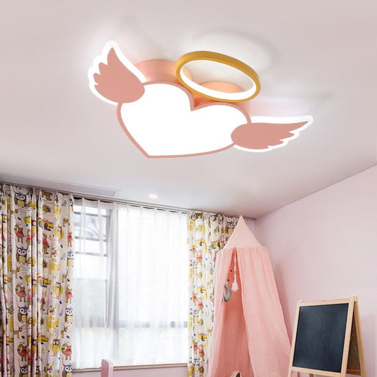 Modern Ceiling Lamp Child Children’s Room Led Light Heart Shape Fixture Creative Bedroom For