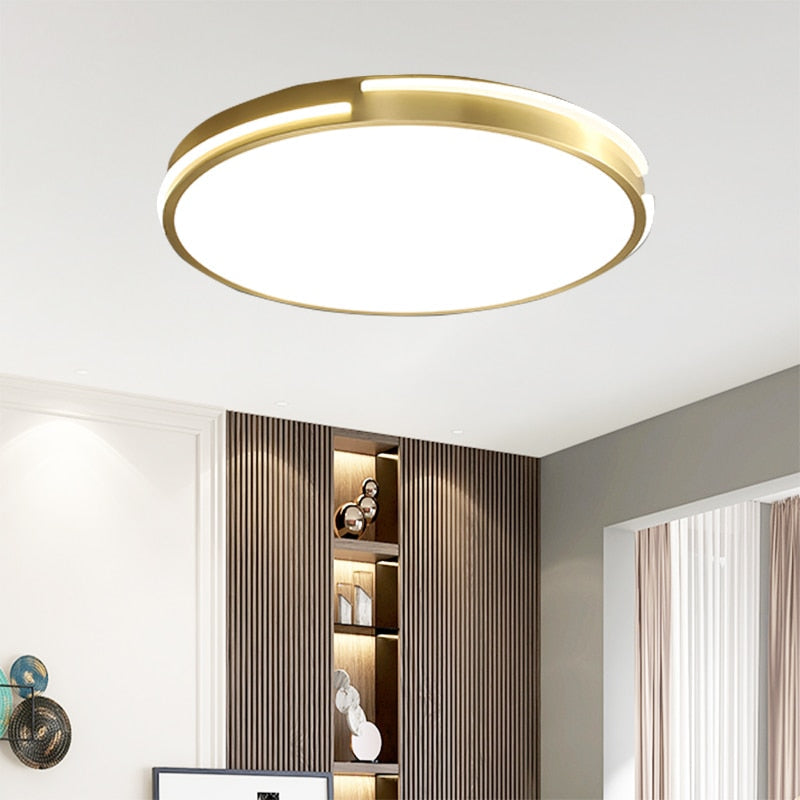 Pure Copper Lamp Body Led Lighting For Living Room Ceiling Light Bedroom Corridor Balcony 2 / 27W