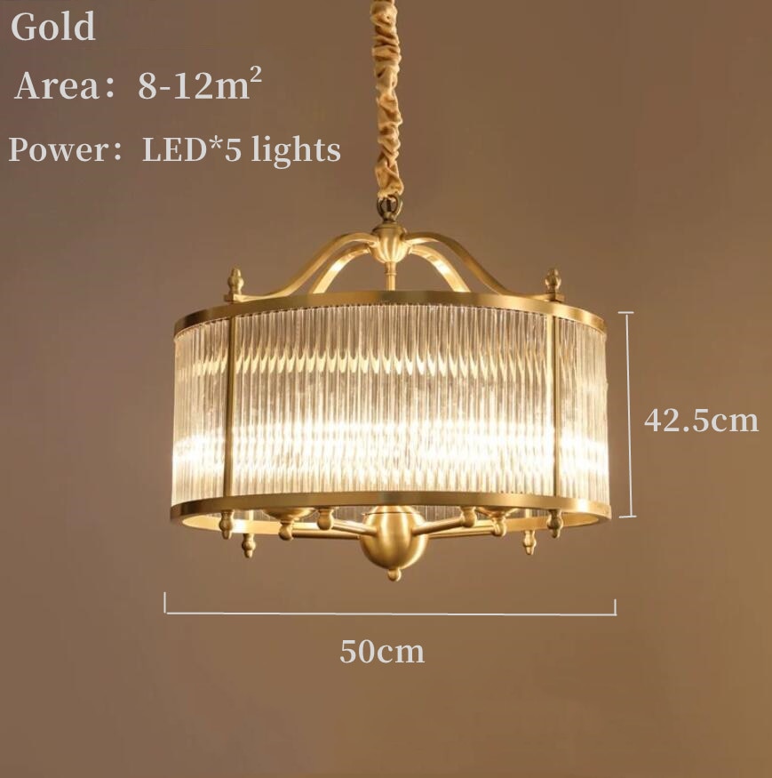 American Modern Style Bronze Glass Hanging Lamp Black Gold Chandelier For Bedroom Dining Glod D50 /