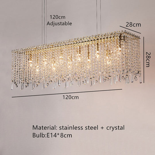 Modern Crystal Chandelier For Parlor Dining Room Kitchen Bedroom Lighting Fixtures E14 Bulb Gold