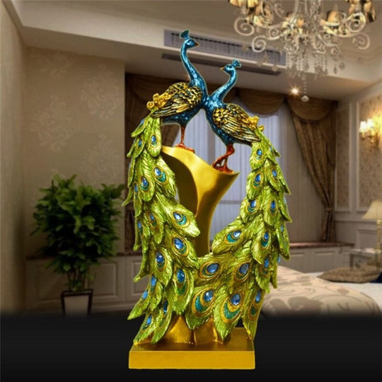 European Peacock Ornament: Elegant Resin Decoration For Home And Wedding Gifts Decor Items