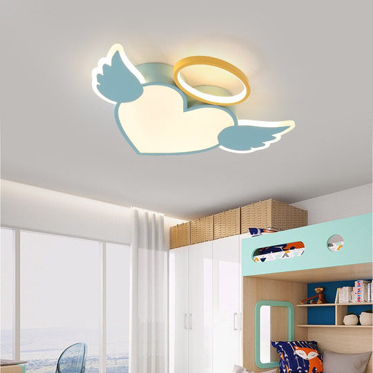 Modern Ceiling Lamp Child Children’s Room Led Light Heart Shape Fixture Creative Bedroom For