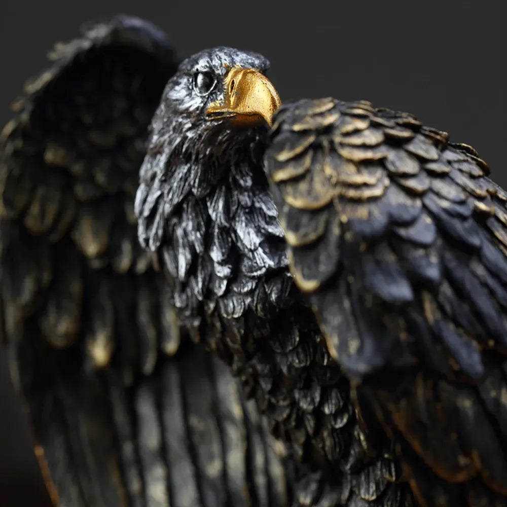 Bronze Resin Eagle Collectible Decorative Statue Home Decor Office Art Ornament Birthday Holiday