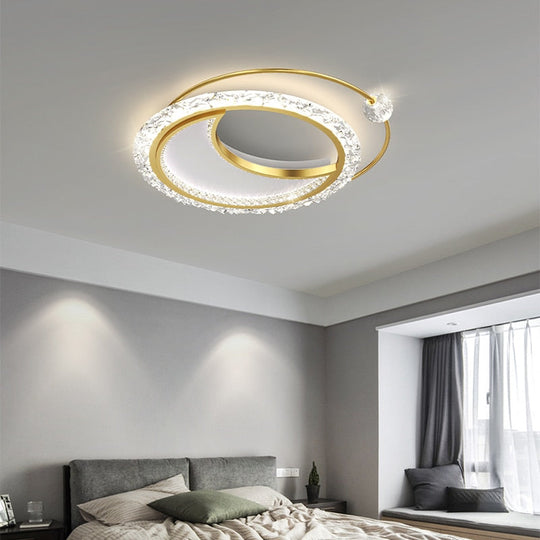 Modern Minimalist Acrylic Round Led Ceiling Lamp Home Fashion Atmosphere Gold Chandeliers Nordic