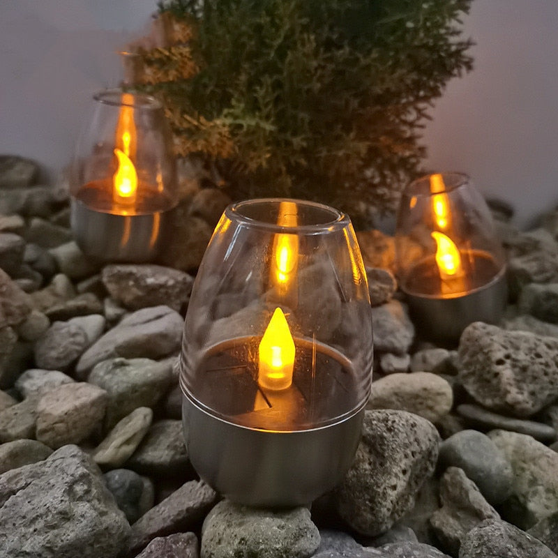 Outdoor Solar Lights Garden Decoration Light Led Candle Lamps Lawn Deck Night Fro Courtyard Pathway
