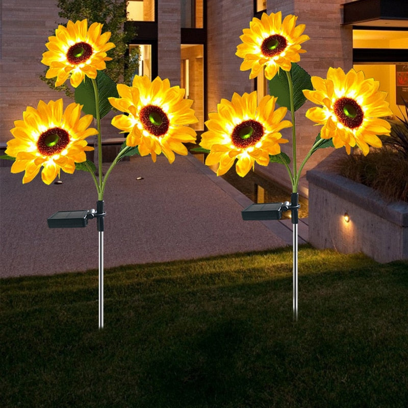 Led Solar Lavender Rose Flower Light Garden Lights Decoration Lawn Lamp Waterproof Landscape Home