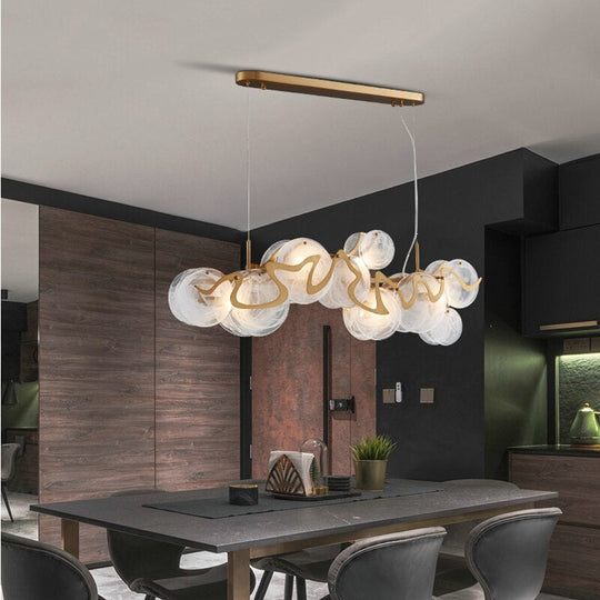 Dining Room Pendant Lights Modern Luxury Living Bedroom Creative Grey White Crystal Hanging Home