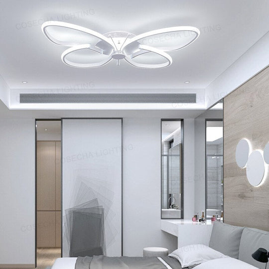 Butterfly Led Ceiling Light Modern White Color Lamps In Kitchen Kids Bedroom Dining Room Dimmable