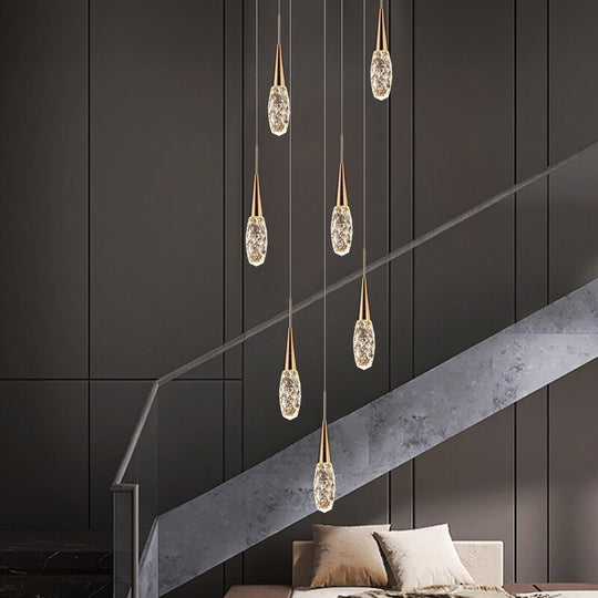 Diamond Crystal Chandelier Gold Interior Designer Living Room Lamp Villa Restaurant Attic Modern