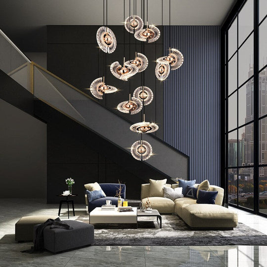 Led Dimmable Lights Modern Ufo Ceiling Chandeliers Lustres Pendant Lamps Hanging Stair Living Room