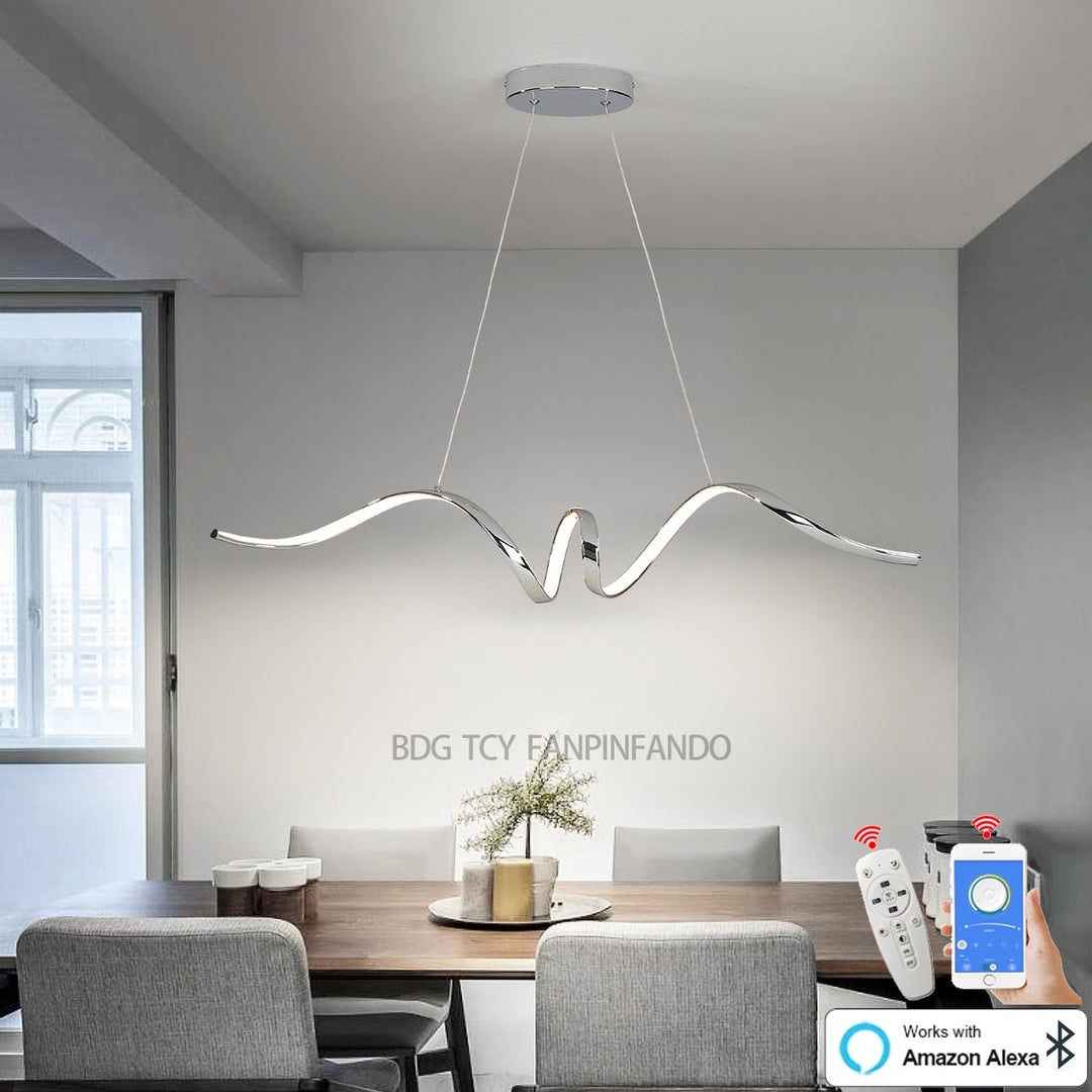 Modern Led Pendant Ligh Gold/Chrome Kitchen Island Lamp Dining Room Chandelier 90-260V Lighting