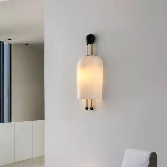 New Style White Glass Wall Lamp E27 Bulb For Bedroom Parlor Dining Hotel Shop Art Deco Loft Creative