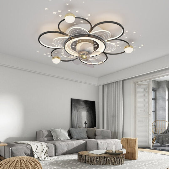 Modern Led Ceiling Fan Light Lamp - Ideal For Bedroom And Dining Room Décor Includes Remote