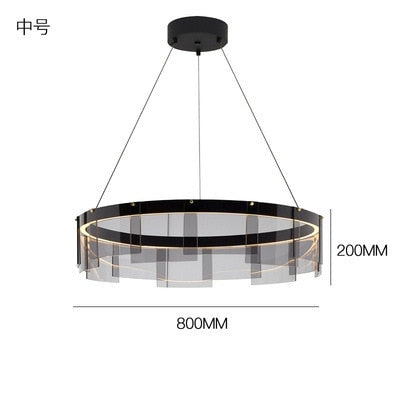 Post Modern Minimalist Round Smoke Gray Glass Pendant Lights Designer Luxury Hanging Lamp Living