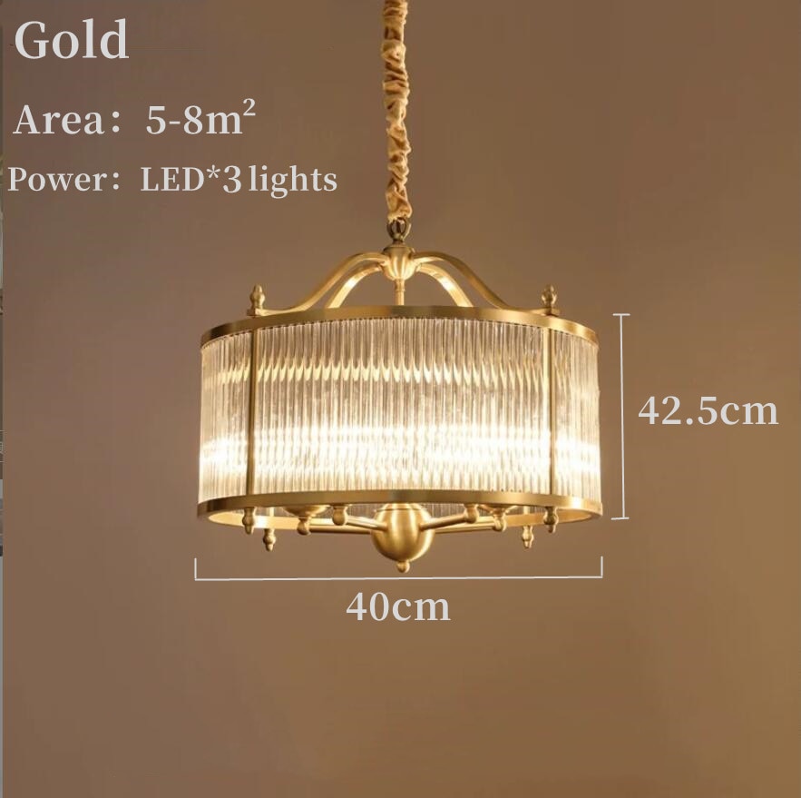 American Modern Style Bronze Glass Hanging Lamp Black Gold Chandelier For Bedroom Dining Glod D40 /