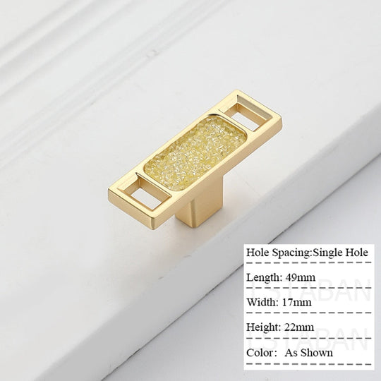 Zinc Alloy Gold Diamond Cabinet Knobs Kitchen Door Handles Drawer Cupboard Handle For Furniture