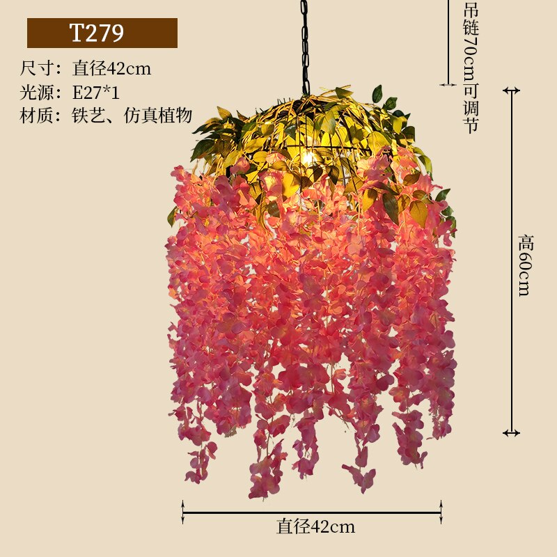 Modern Style Restaurant Flower Plant Pendant Light Bar Cafe Lobby Atmosphere Chandelier 279