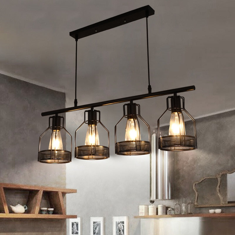 Retro Loft Chandelier 3 Heads 4 5 Industrial Style Living Room Bedroom Coffee Shop Dining Pendant