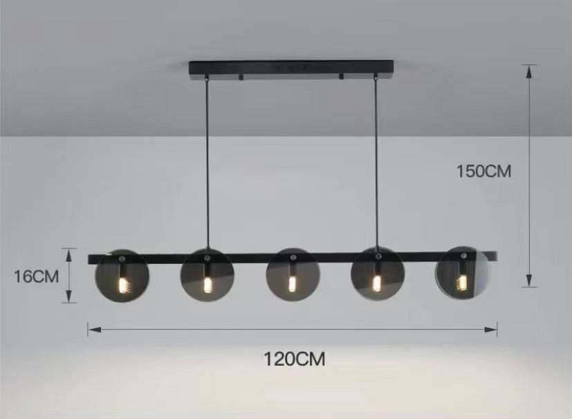 Modern Black Glass Pendant Light - Stylish Nordic Lighting For Living Room Dining Table And Kitchen