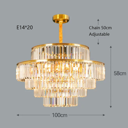 Remote - Controlled Led Crystal Ceiling Chandelier - Modern Home Decor Lighting For Living Room &