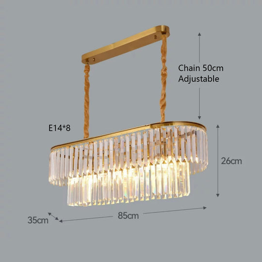 Remote - Controlled Led Crystal Ceiling Chandelier - Modern Home Decor Lighting For Living Room &