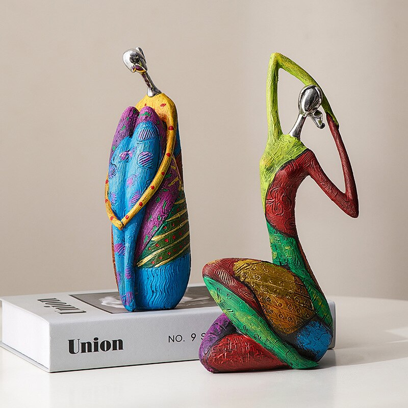 Abstract Art Resin Woman Sculpture: A Modern & Vibrant Touch For Home Decor Items