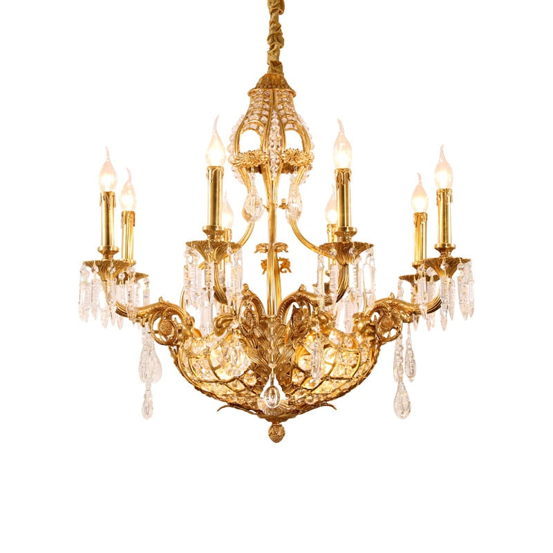 Valentina - European All Copper Chandeliers Creative Personality Crystal Lamp For Living Room