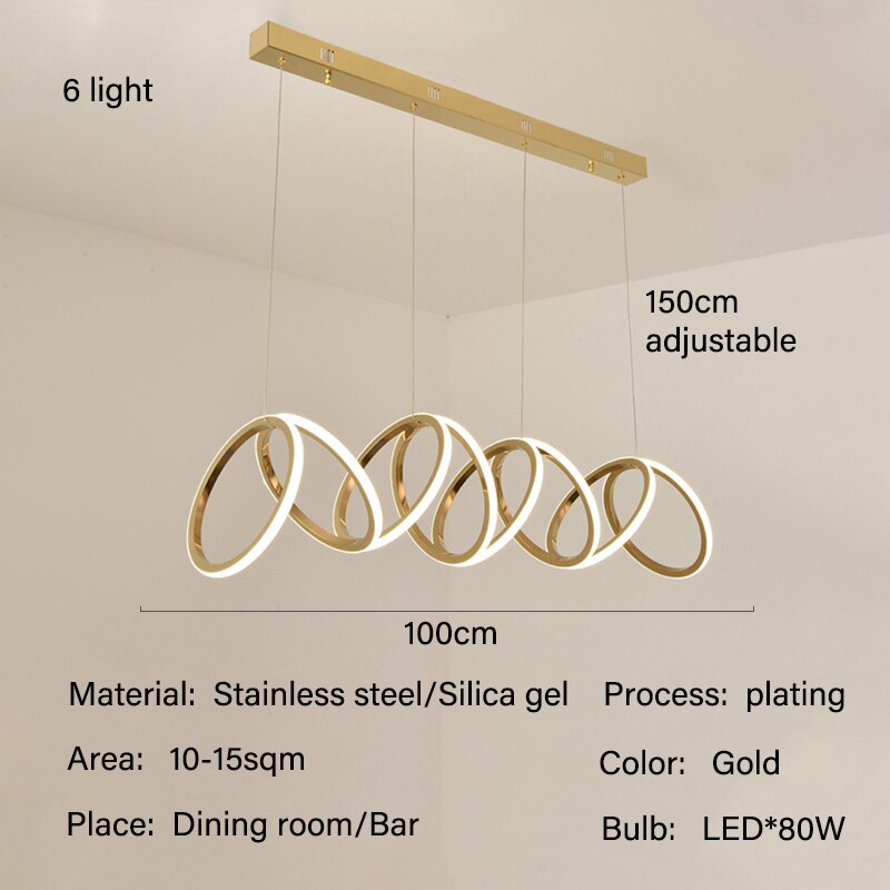 Luxurious Led Pendant Lights: Modernize Your Dining Room Kitchen And Indoor Bar With Style. 6 Light