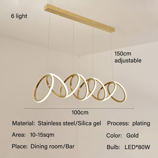 Luxurious Led Pendant Lights: Modernize Your Dining Room Kitchen And Indoor Bar With Style. 6 Light