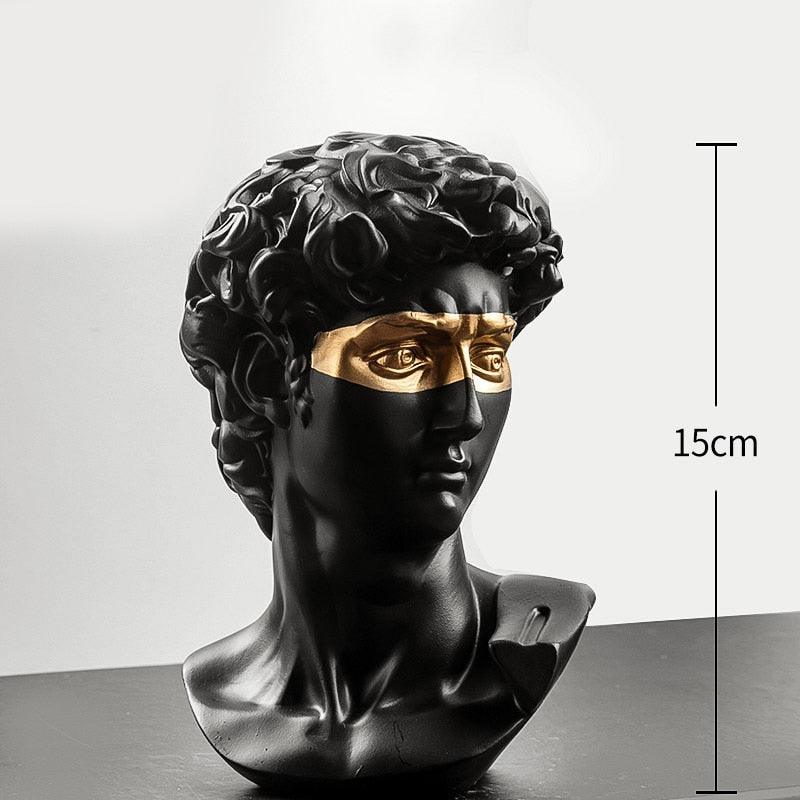 Resin David Bust Sculpture: Elegant Office And Home Decor Accessory Black Items
