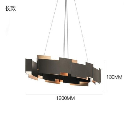 Post - Modern Industrial Pendant Lights Gold Black Iron Art Metal Suspension Luminaire Living Room