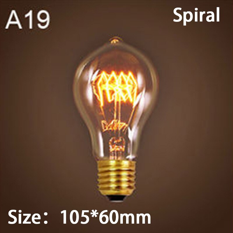 E27 Retro Edison Bulb 220V 40W Light A19 G80 G95 St64 T10 T45 Filament Vintage Ampoule Incandescent