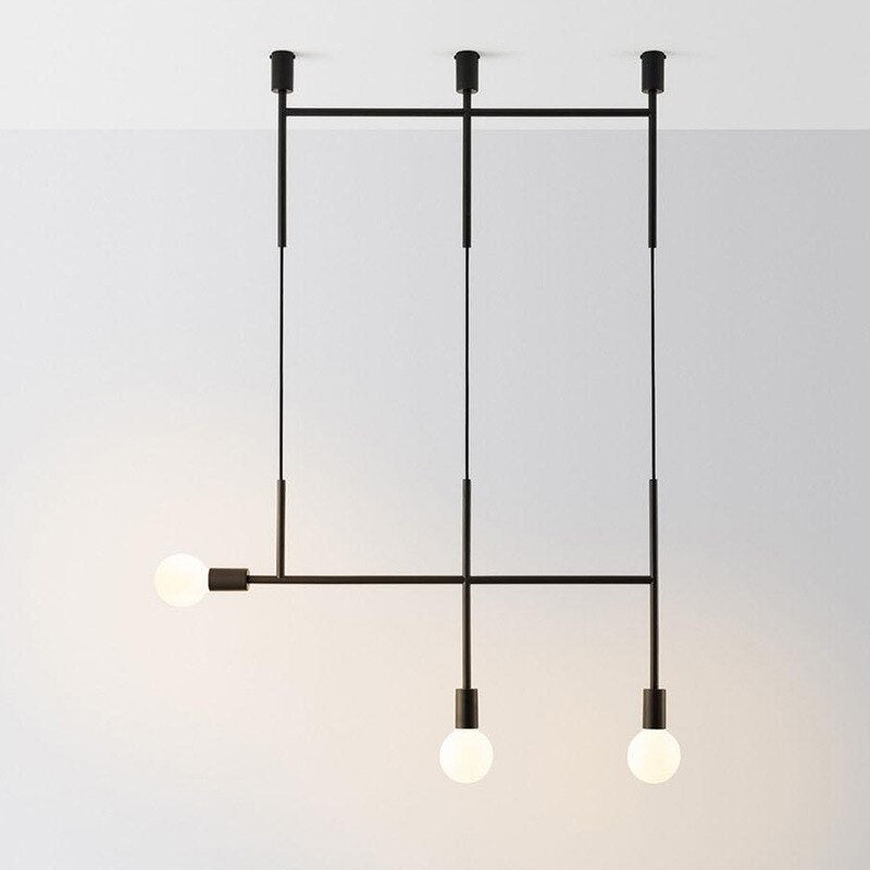 Modern Chandelier Lights Gold Black Long Bar Led Designer Nordic Loft Lustre Industriel Avize Light