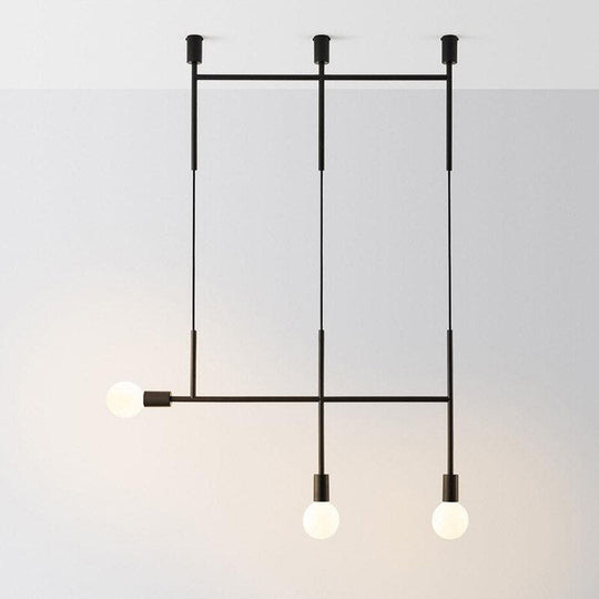 Modern Chandelier Lights Gold Black Long Bar Led Designer Nordic Loft Lustre Industriel Avize Light