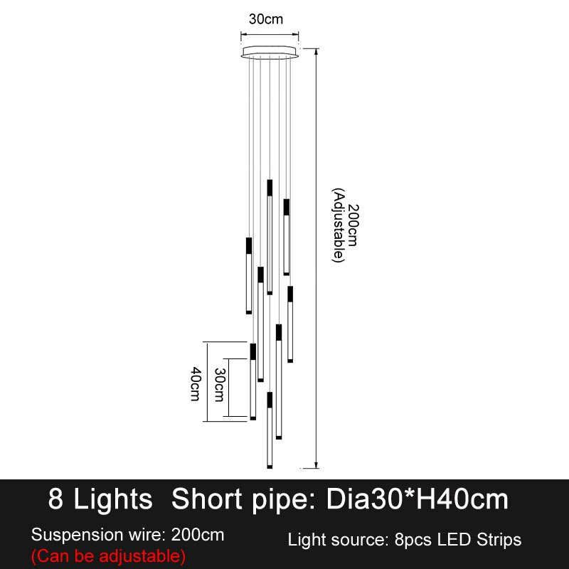 Luxury Design Long Led Chandelier For Staircase Modern Gold Living Room Lobby Hang Light Fixture