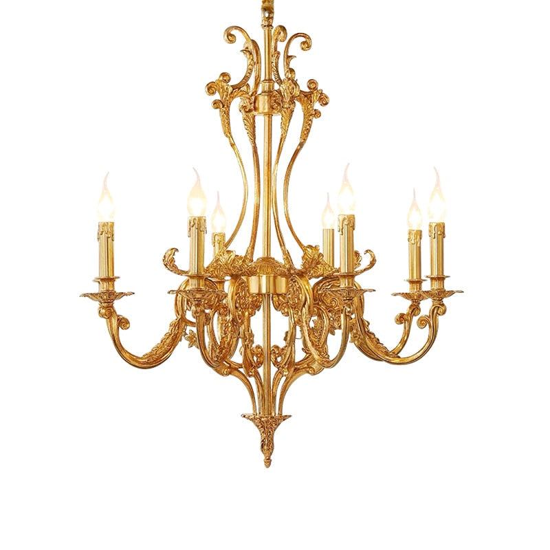 Arcadia - Luxury French Vintage Copper Chandelier Lighting Fixture For Villa Hotel And Church