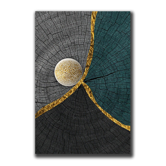 Golden Black Wood Texture Canvas Art - Modern Nordic Decor For Living Room 40Cmx50Cm(No Frame) / 13