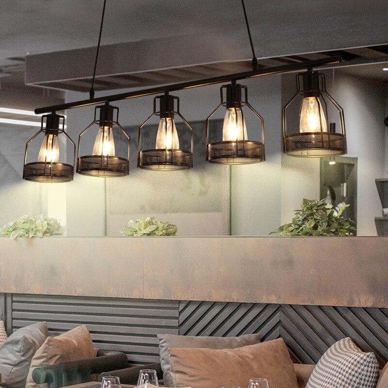 Retro Loft Chandelier 3 Heads 4 5 Industrial Style Living Room Bedroom Coffee Shop Dining Pendant