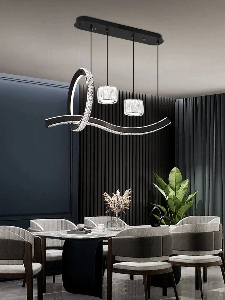 Modern Minimalist Restaurant Chandelier New Long Strip Home Light Luxury Hanging Lamp Living Room